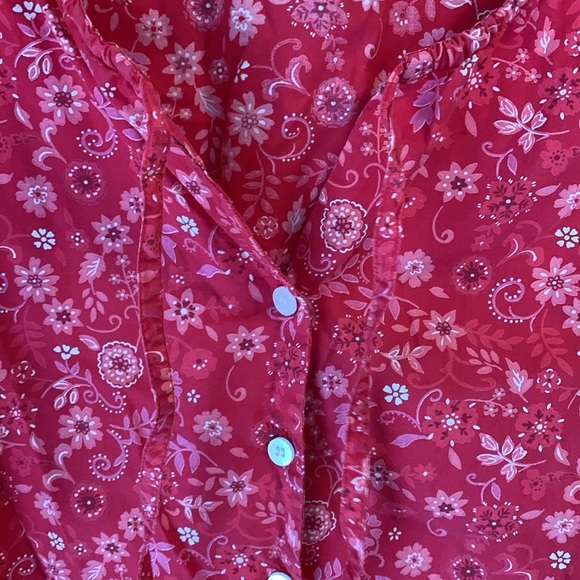 Floral Red Sleeveless Top X - Picture 4 of 8